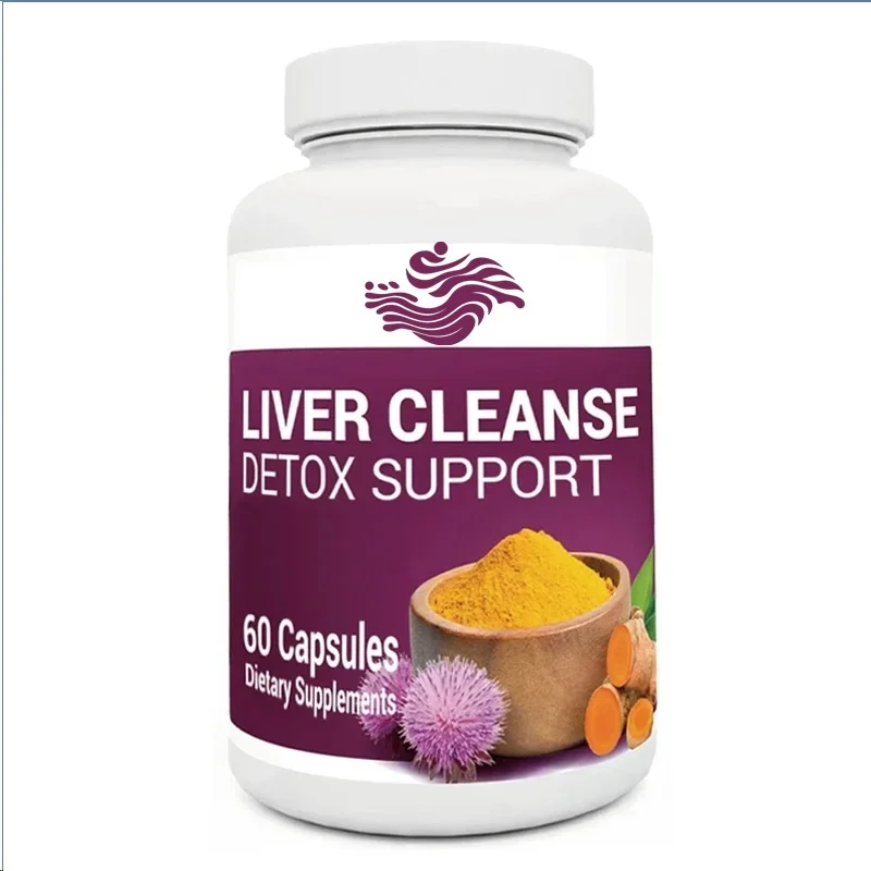 Liver Cleansing and Detoxification Capsule, Containing 60 Capsules of Milk, Thistle, Cow Bile,folic Acid, Turmeric, Black Pepper