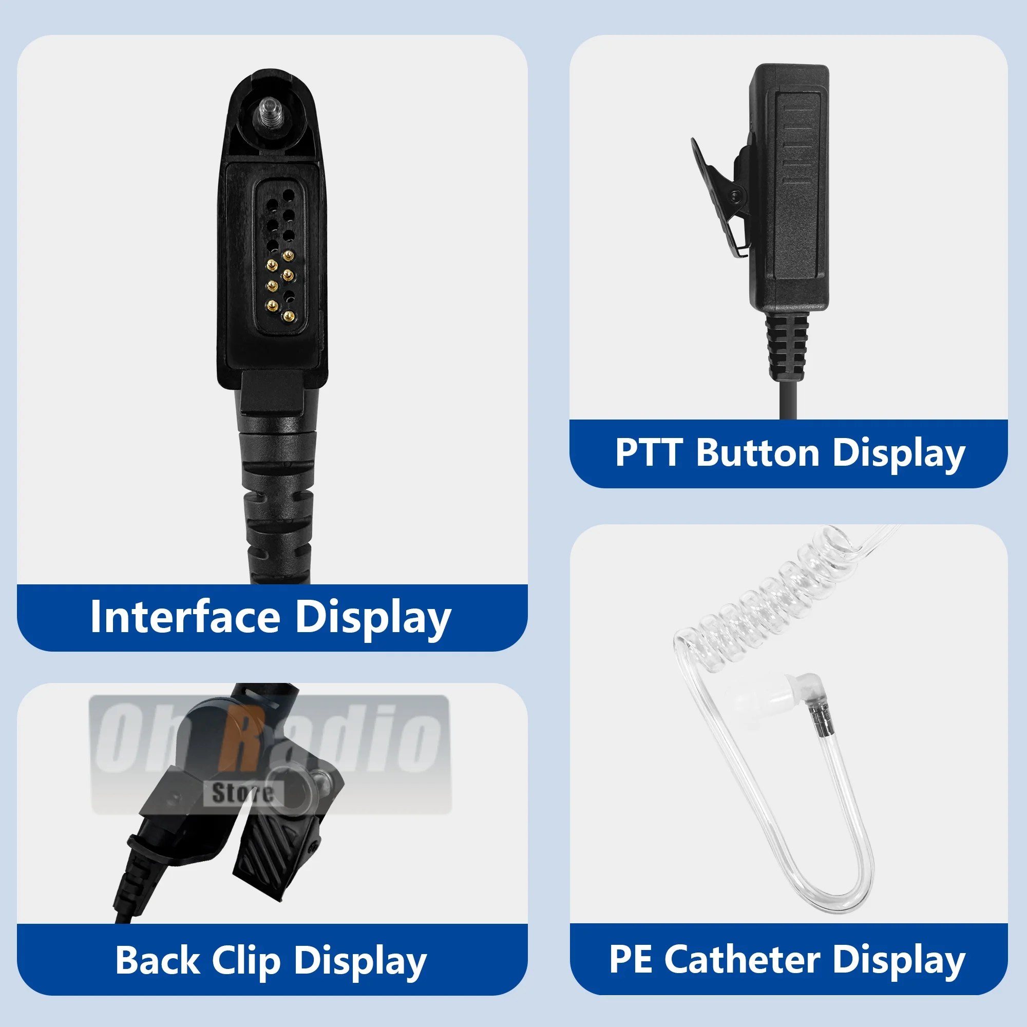GP328 PlusアコースティックイヤホンRT-880無線機エアチューブヘッドセット（Iradio UV-98 Plus、Motorola GP344、GP388、EX500、DP660無線機対応）