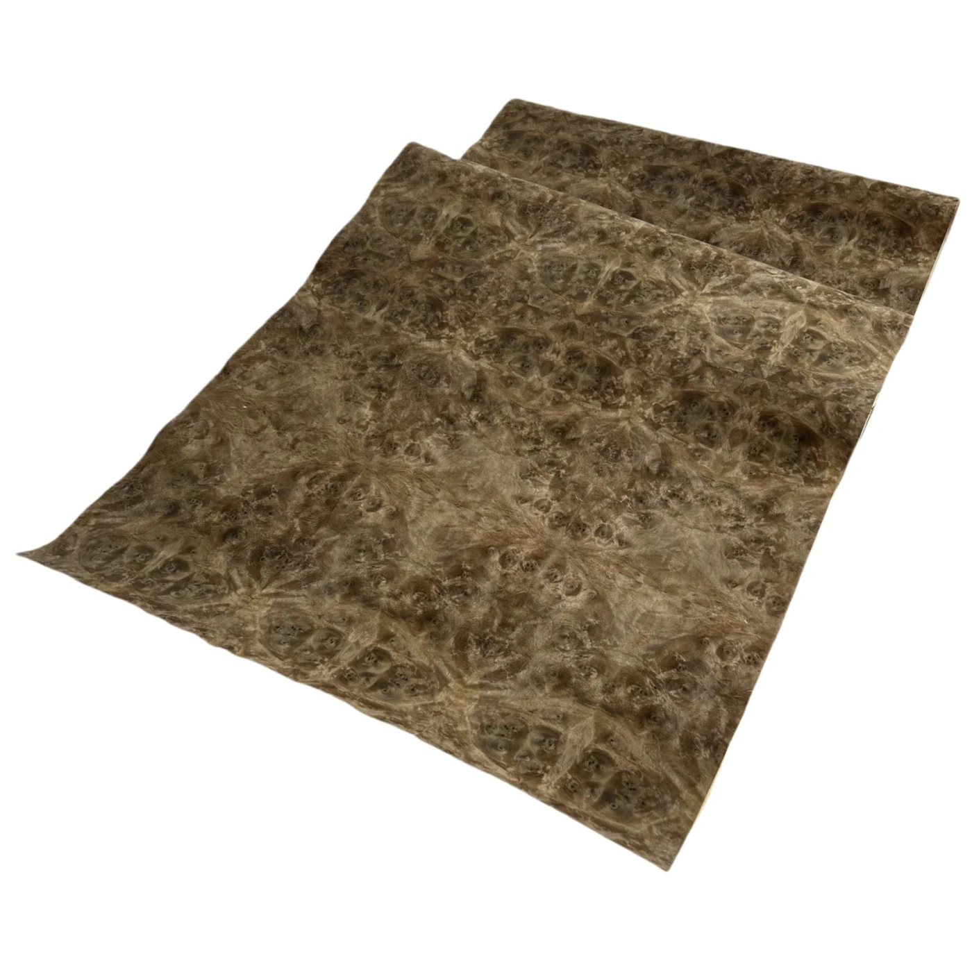 Natural Walnut Burl Veneer for Restoration of Furniture, Tabletops and Panels, Large Flexible Burl Veneer with Kraft Paper Back