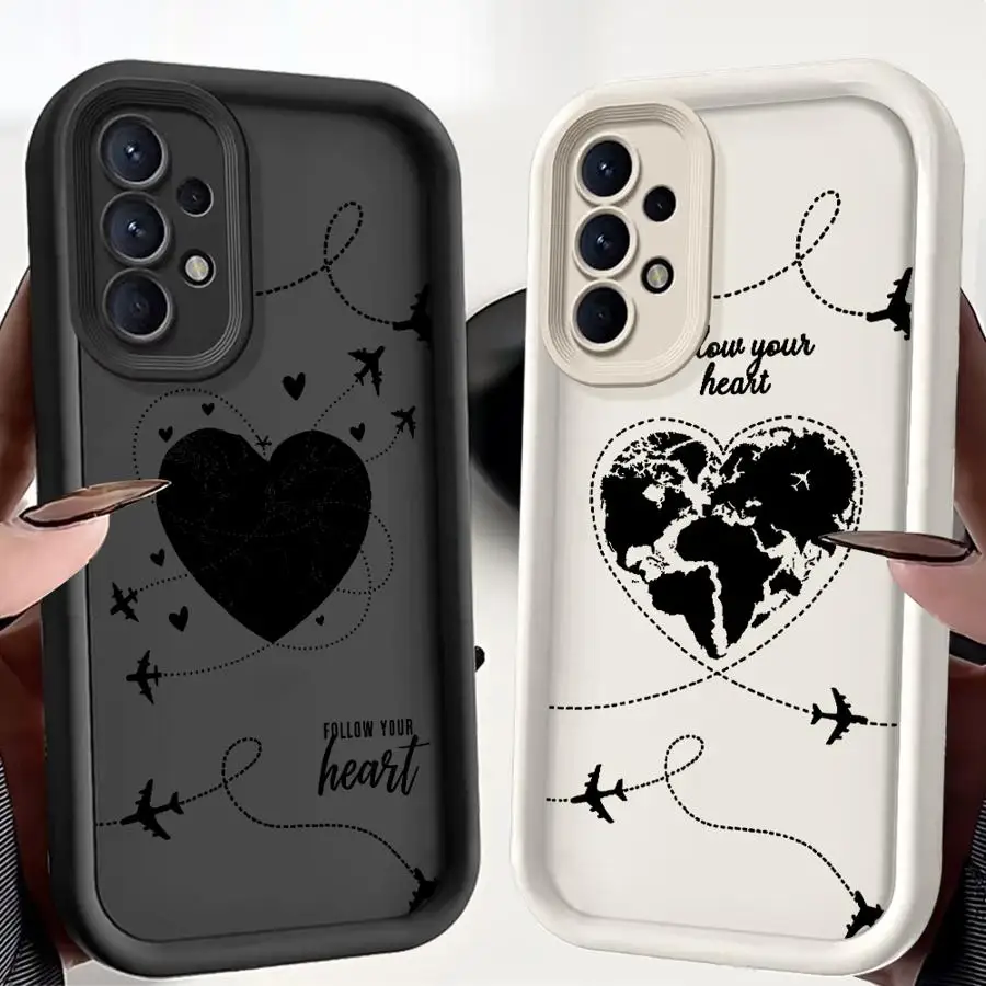 

Phone Cover Case for Samsung Galaxy A23 A12 A13 A26 A32 A51 A73 A34 A15 A16 A35 A36 A53 A54 A56 A71 A72 Plane Follows Your Heart