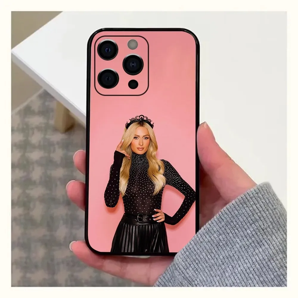 P-Paris H-Hilton Phone Case For Apple iPhone 15,14,13,12,11,Pro,X,XS,Max,XR,Plus,Mini Soft Black Cover image 2
