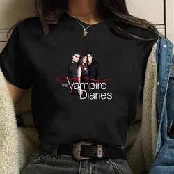 Vampire Diaries 100% Cotton Harajuku T Shirt Women Funny Fans Tshirt Streetwear Ladies Graphic Summer Female T-shirt