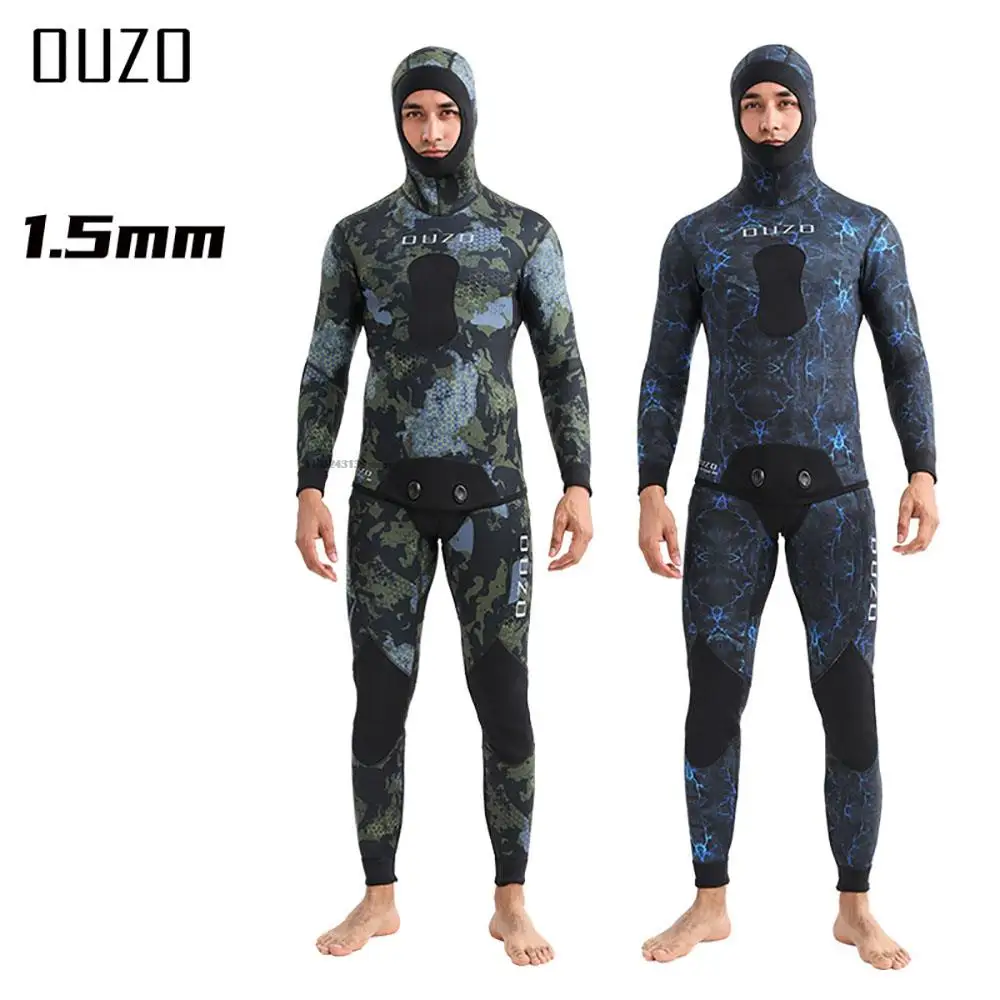 1.5mm Neoprene Spearfishing Wetsuit Camouflage One-piece Diving Suit Scuba Free Diving Spearfishing Kitesurf Equipment Men