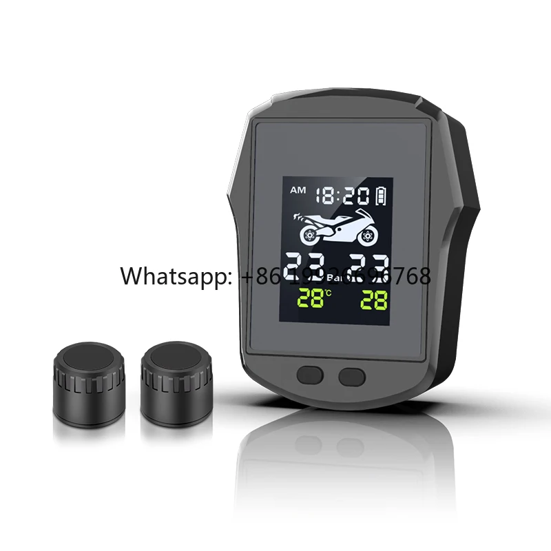 

Digital Motorcycle Tire Pressure Monitoring System (TPMS) with 2 External Sensors Wireless Model YB988 12-Month Warranty