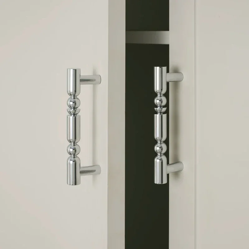 Galvanisierter Luxus-Schubladengriff aus Messing, langer Griff für Kleiderschrank, Schuhschrank, antiker französischer Silber-Schranktürgriff – Detail 4