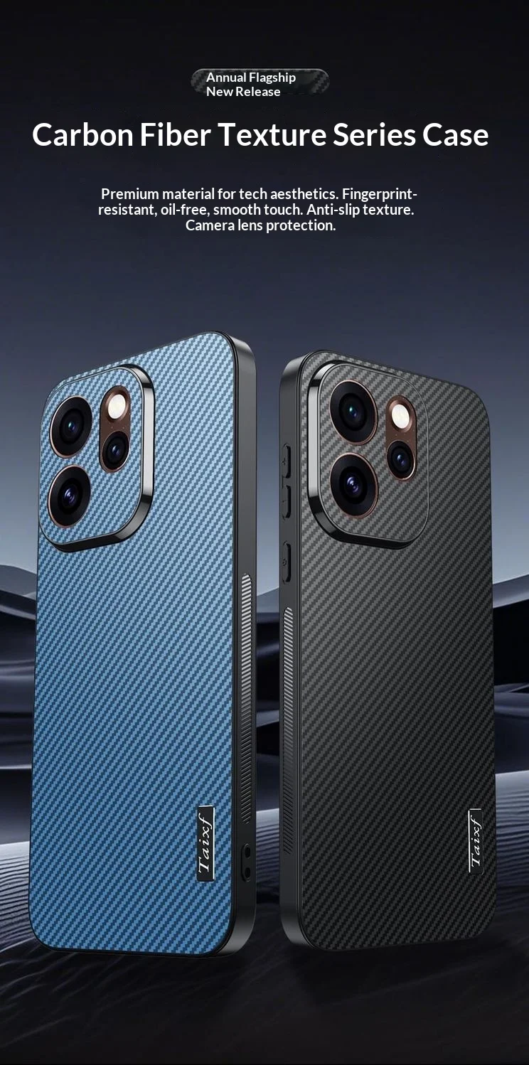 حافظة لهاتف OPPO Reno 15 14 pro جديدة من ألياف الكربون غطاء مقاومة للسقوط مضاد للانزلاق لهاتف OPPO Reno15 pro مقاوم للصدمات Funda
