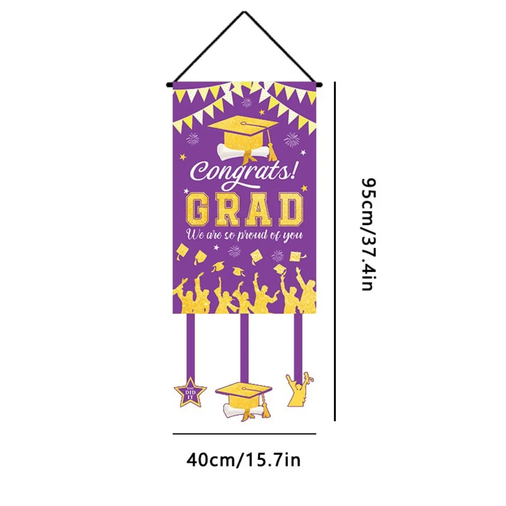 Bachelor's Cap Graduation Door Flag Photography Backdrop Front Door Porch Sign Graduation Backdrop Graduation Decoration