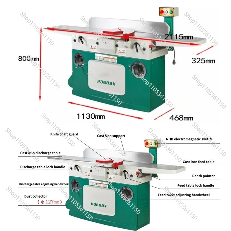 Multi-functional Woodworking Planer H0609X Press  Machine Small Electric Planer Machine Table Flat Planer Machine  220V