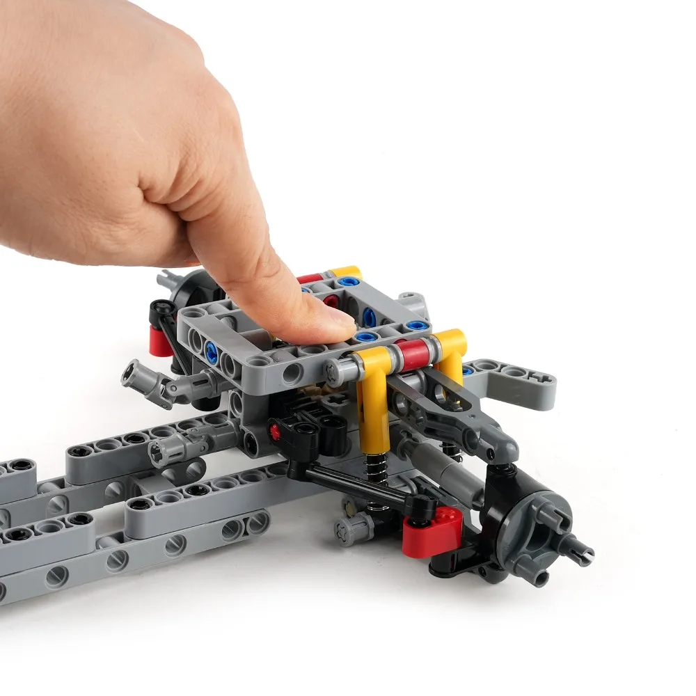 Building Blocks 4WD MOC Independent Suspension Chassis Steering Axle Differential Tech Car Parts Construction Bricks Toy Gift