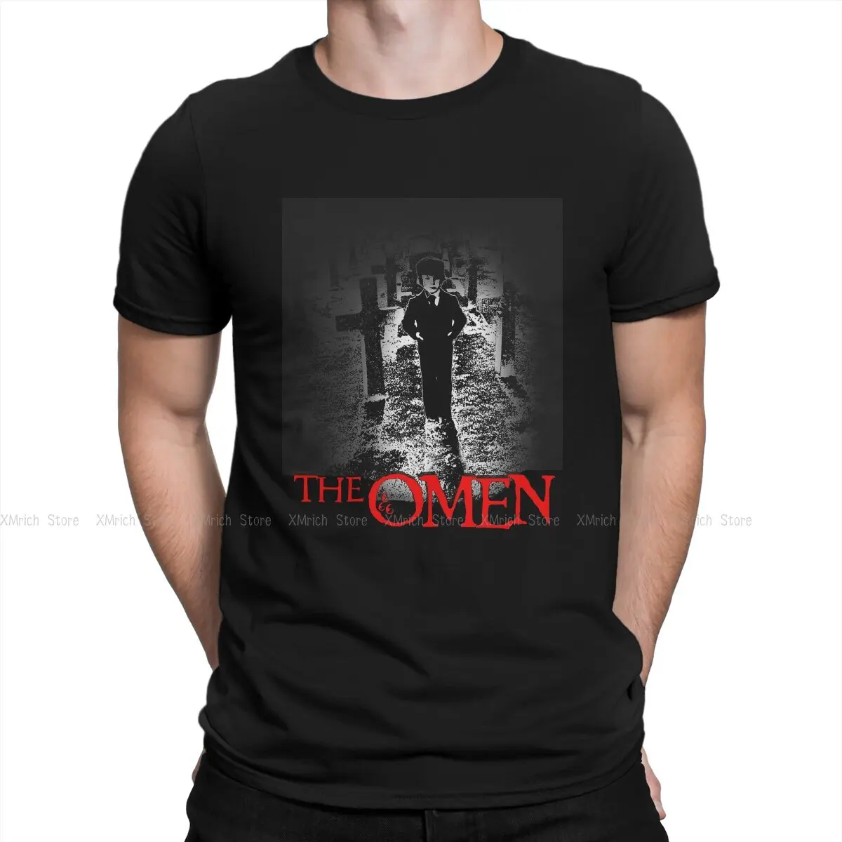 

Постер фильма, Мужская футболка Damien the omen TV Series, топы с круглым вырезом, 100% хлопок, футболка, забавная идея для подарка высшего качества