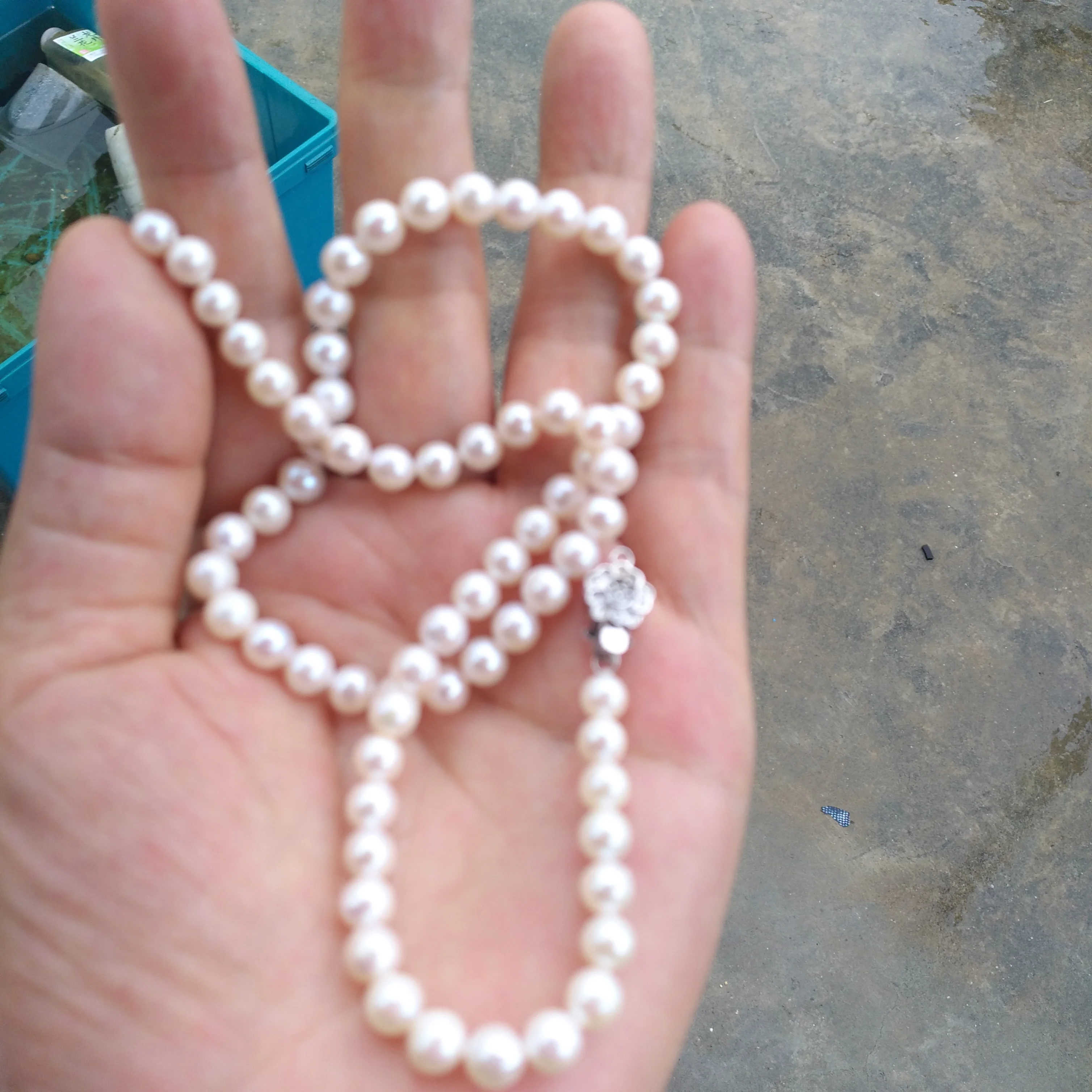 

Suitable For Any Occasion Precious AAA+ 6-7mm South Sea Natural White Round Pearl Necklace S925