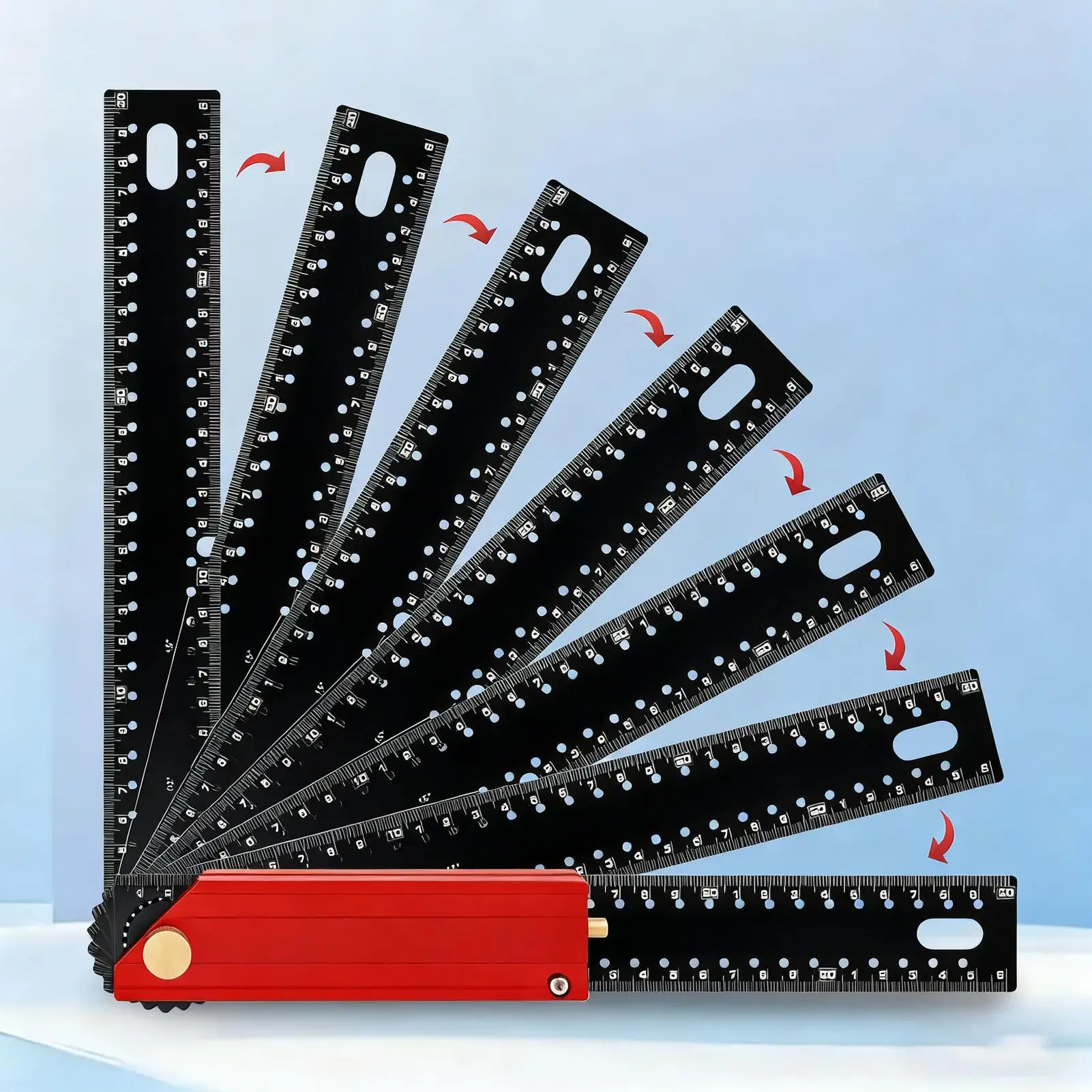 ไม้บรรทัดฉากตัวแอล 12 นิ้ว แบบยืดหดได้ สำหรับงานช่างไม้ วัดขนาดงานไม้ ใช้ได้ทั้งระบบเมตริกและอิมพีเรียล