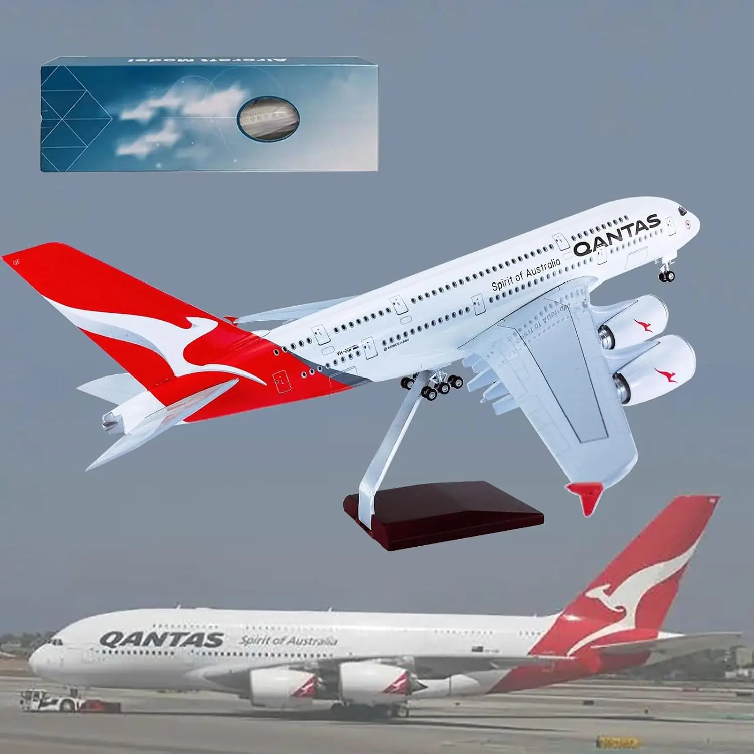 

1:160 Australian Airlines A380 Qantas Civil Aviation Aircraft Model Static Model Aircraft Enthusiast Ornament