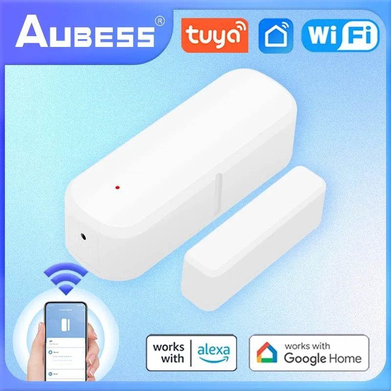 Tuya Smart Home Capteur de porte WiFi, alarme de fenêtre, poignées ouvertes et fermées, protection de sécurité, vie intelligente, télécommande