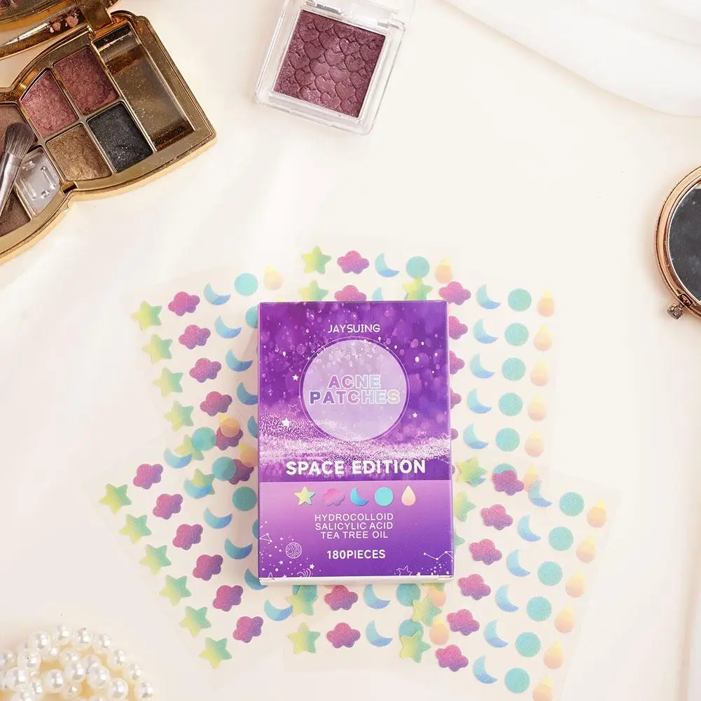 제이수잉 180개입/박스 여드름 패치, 유분 조절 및 얼굴 컨실러, 투명 방수 모공 컬러풀 패치, 여성 메이크업 도구