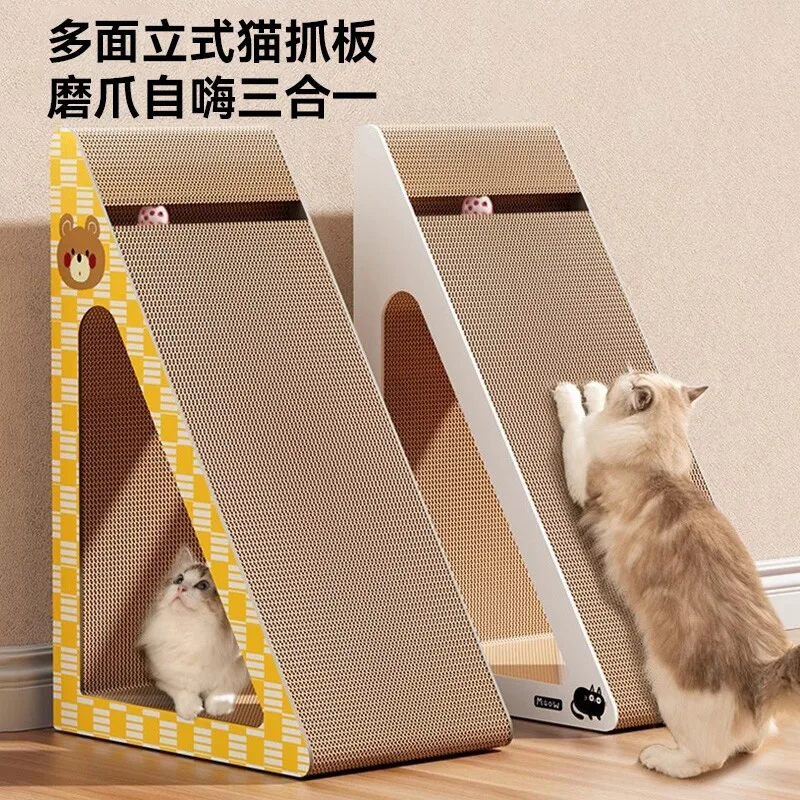 Vertical Cat Scratching Board Triangular Scratch-resistant Wear-resistant and Non-crumbling Cat Toys