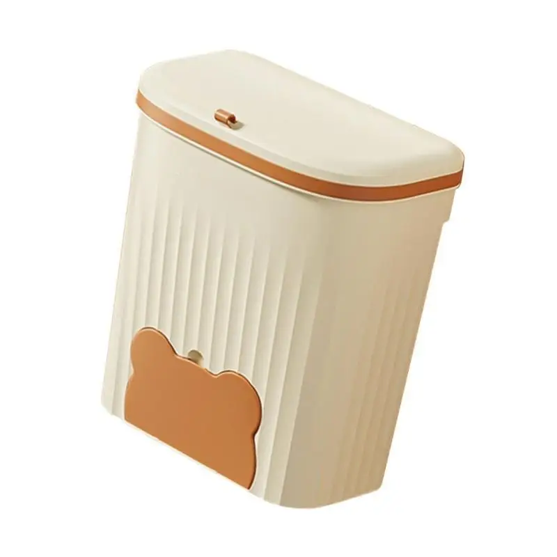 652F Kitchen Composts Bin Cabinets Door Mounted Trash Can with Lid Under Sink Garbage Storage Solution, Plastic Waste Container