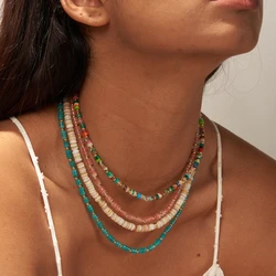 ZMZY Boho Stone Beads Chain for Bracelets Necklace Jewelry Handmade Accessories Statement Collar Necklace Natural Stone