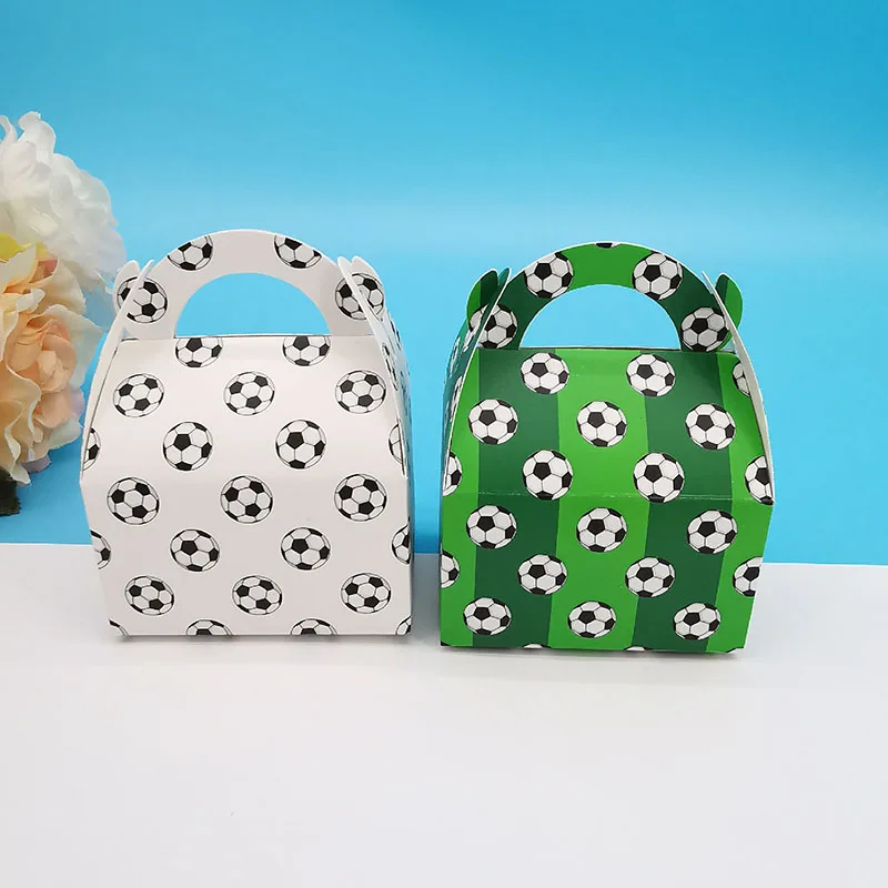 12Pcs Mini Football Candy Box Portable Cartoon Kids Birthday Favor Gift Box Chocolate Packaging Bags Baby Shower Party Decor