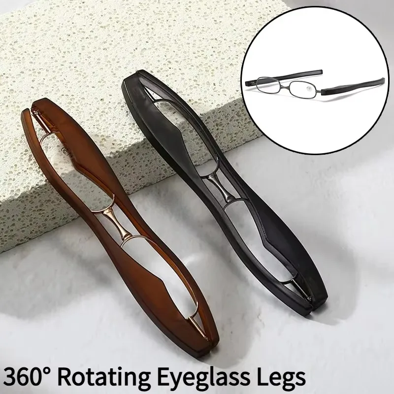 360°Rotating Foldable and Portable Reading Glasses Ultra Light Middle-aged and Elderly People Reading Glasses 1.0 To 4.0