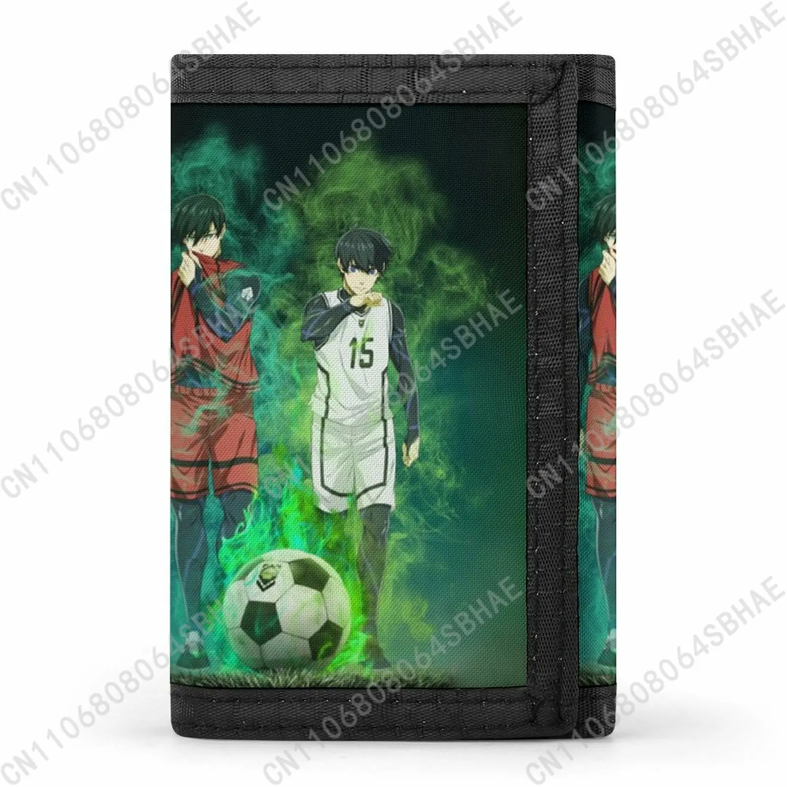 

Blue Lock Trendy Tri Fold Wallet Teenage Girls Boys Slim 3 Fold Card Personalized Pattern Purse for School Daily Use