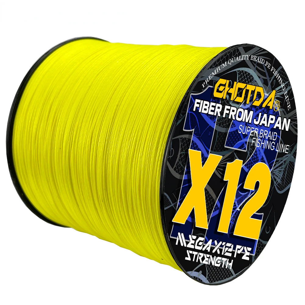 Línea de pesca de PE importada, X12 súper suave/9, antimordedura, fuerte tracción, alambre estándar, diámetro de 0,14-0,55mm, especial para deportes al aire libre