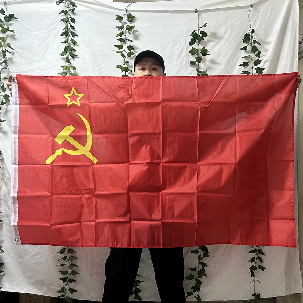 TIKI FLAG  Red CCCP Flag 90x150CM Union of Soviet Socialist Republics 3x5fts Super-Poly  USSR Country Russian Banner