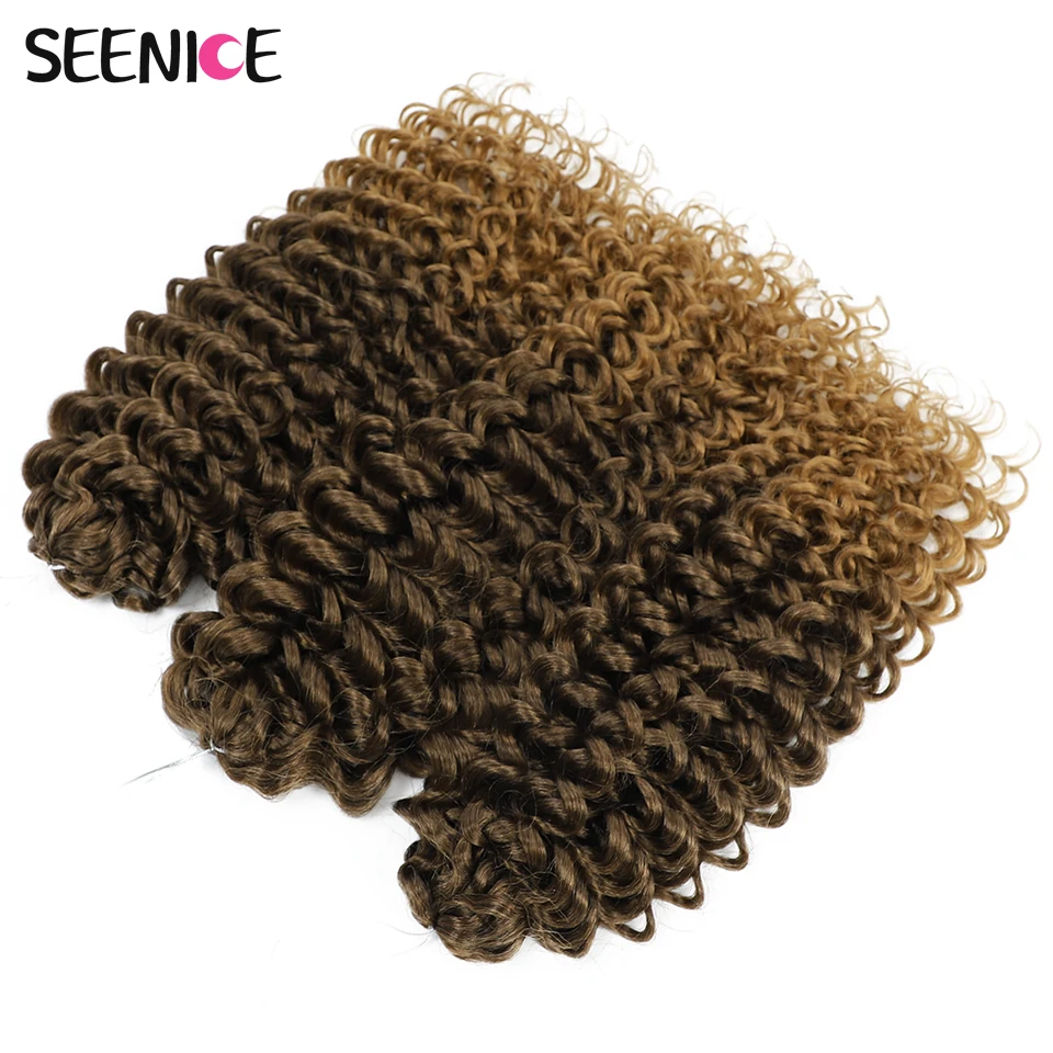 Synthetische Marshmallow Afro Curl Häkeln Haar lockig Häkeln Geflecht Twist Flechten Haar Extensions Wasserwelle Ombre für schwarze Frauen – Detail 11