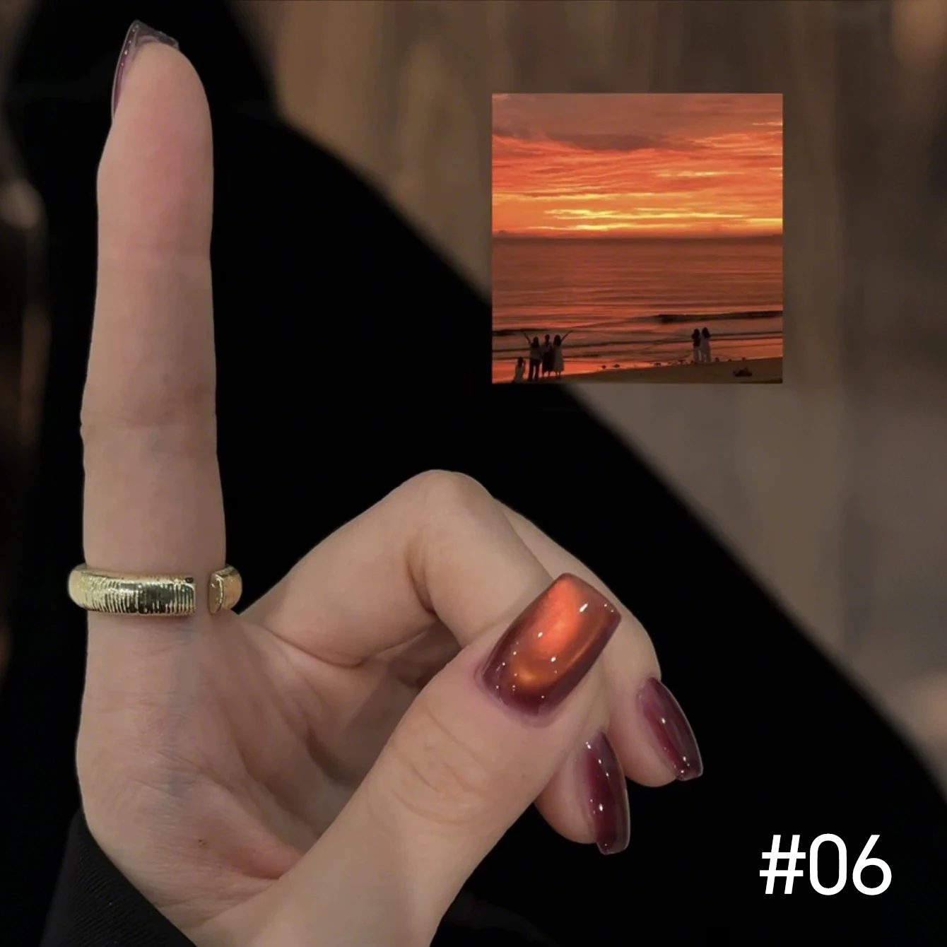 미아넬 10ML 1-10개입 불타는 석양 유리 구슬 캣아이 젤 네일 폴리쉬 겨울 핫 스타일 캣 마그네틱 젤 네일 살롱 블랙 네일