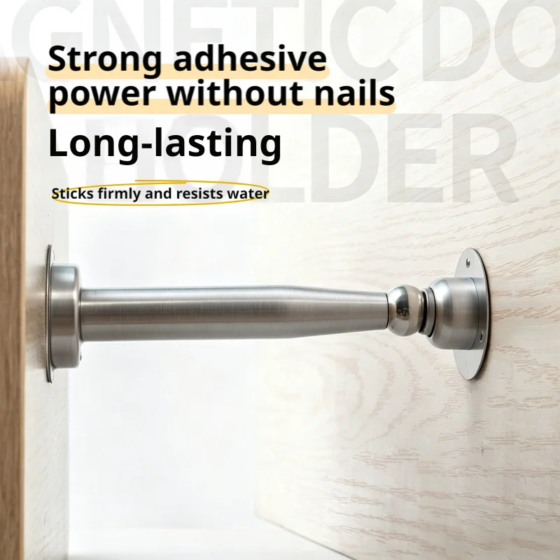 Powerful Magnetic Heavy-Duty Stainless Steel Door Stopper, High-Grade Wall Mount Door Blocker for Interior Bedroom & Daily Home