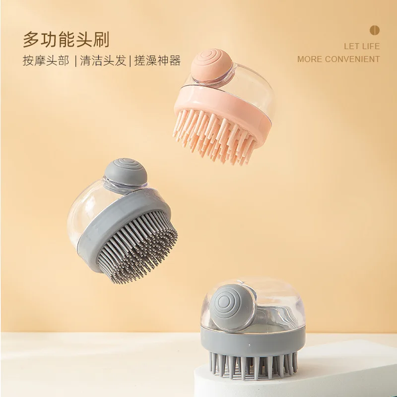 

Silicone Shampoo Brush Scalp Massage Comb Press Adding Liquid Hair Root Itching Deeply Clean Scalp Body Massage Brush Bath Brush