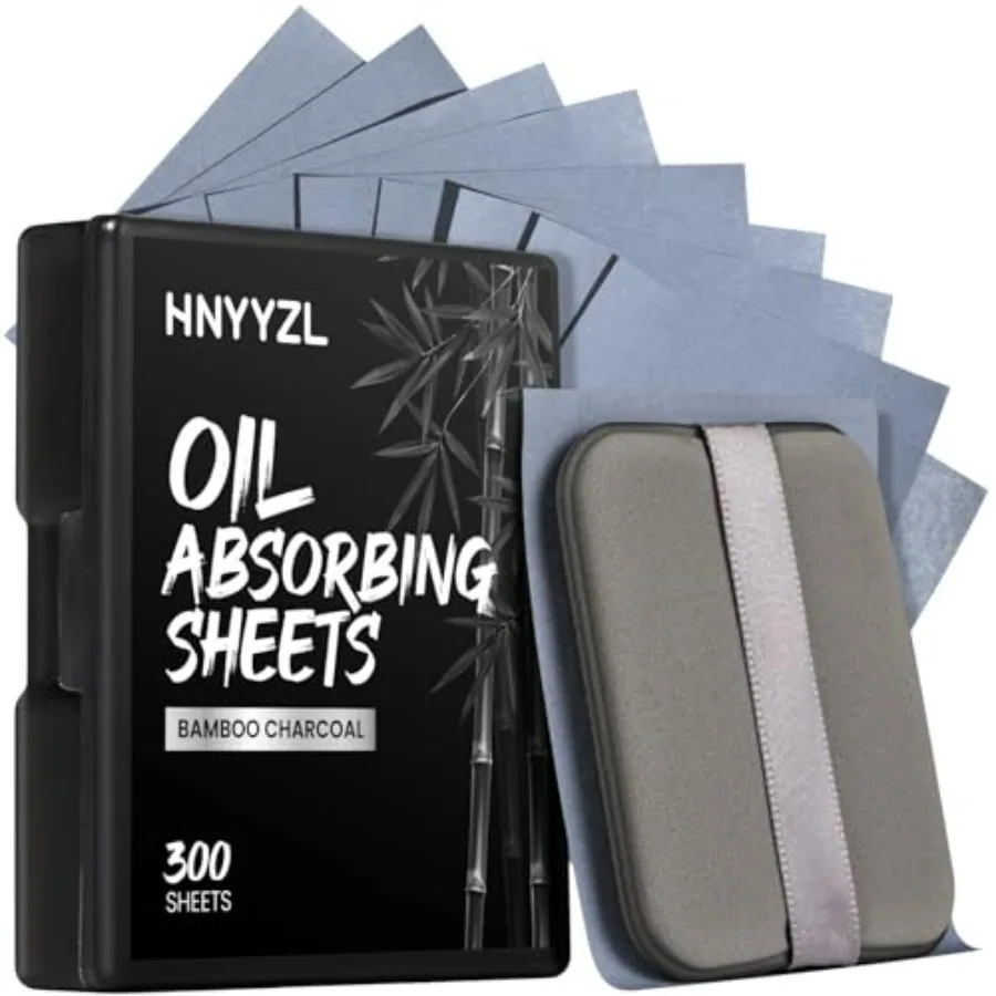 

Blotting papers for Face, 300pcs Oil blotting sheets, 1 Portable box with Mirror and Makeup Puff, Makeup Friendly Oily Skin Shi