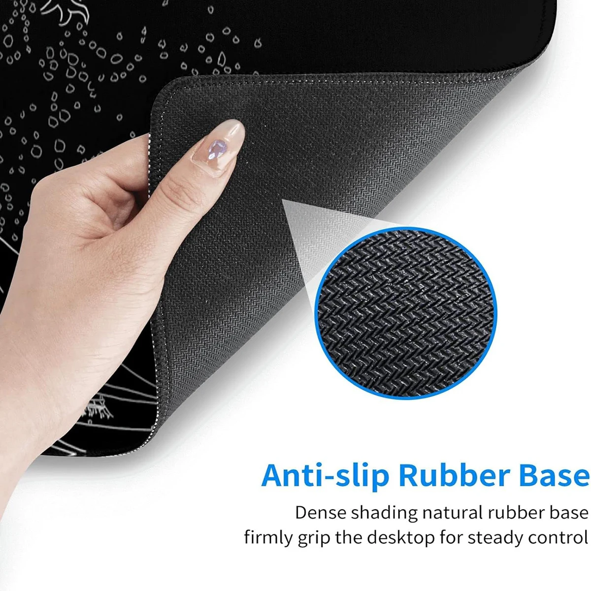 1Pcs Black Sea Wave Large Mouse Pad 800*300mm Extended Gaming Mouse Pad Desktop Pad With Stitched Non-Slip Rubber Base Keyboard