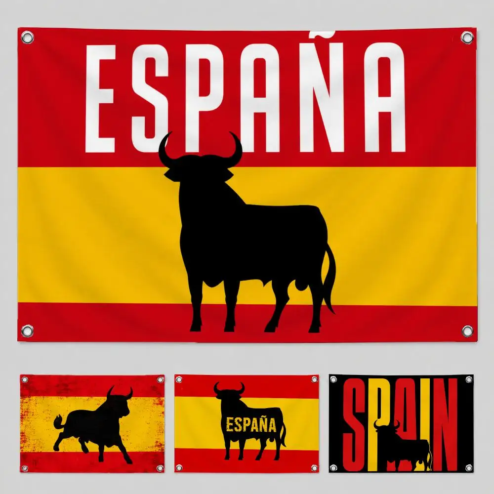 Flag Spain Bull Flag Flags Home Yard & Garden Decor Banner - Indoor Outdoor Wall Hanging Flag