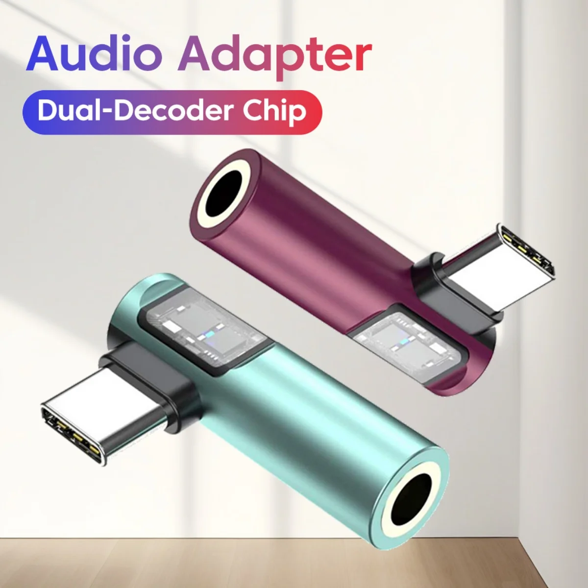 L-shaped Elbow Type C Audio Adapter Digital Decoding Type C To 3.5MM Headphone Jack Converter for iphone 15 16 17 Samsung