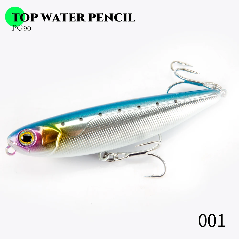 Hunthouse Schwimmender Topwater-Bleistift-Angelköder, 60 mm, 90 mm, 100 mm Oberfläche, harter Köder, WTD, Salzwasser, für Hecht, Bass, Forelle, Fischgerät