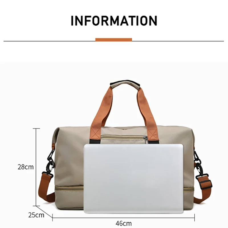 Bolso de mano de gran capacidad para hombre y mujer, bolsa de lona para viaje, impermeable, plegable