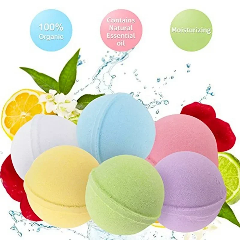 6pcs Bathtub Bath Ball Fragrance Essential Oil Explosion Bath Salt Ball