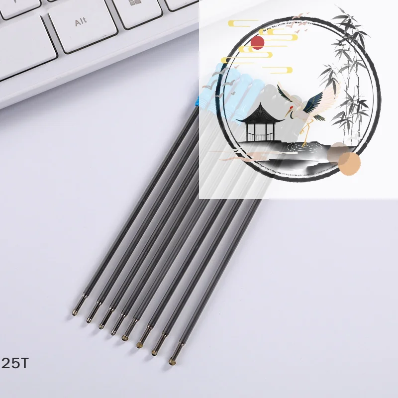 

10 шт./лот, вращающийся металлический стержень для ручки, специальный стержень для шариковой ручки, картридж с сердечником, перезарядка черных, синих чернил, 11,6 см