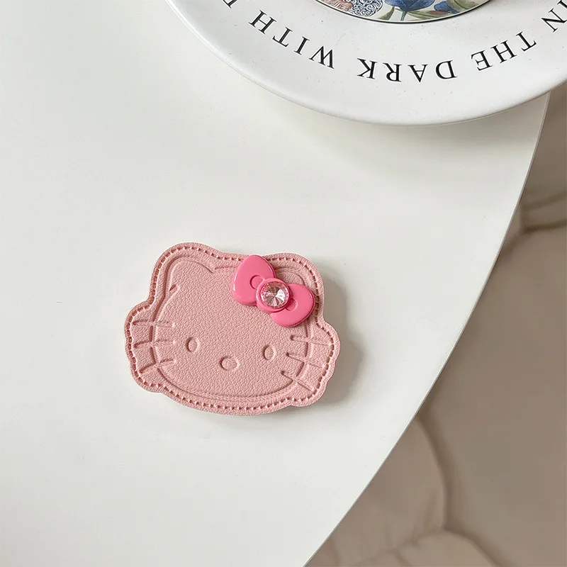 Sanrio hello kitty dos desenhos animados dopamina colorido couro telefone airbag titular caso de telefone colando suporte de mesa quadro um presente para a menina
