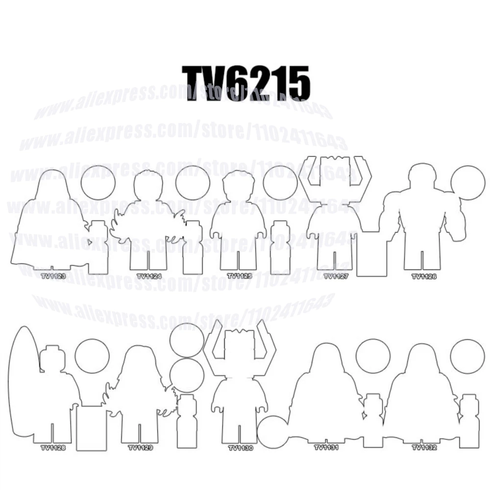 1 pièces figurines blocs de construction série TV6215 TV1123 TV1124 TV1125 TV1126 TV1127 TV1128 TV1129 TV1130 TV1131 TV1132 jouets de bricolage