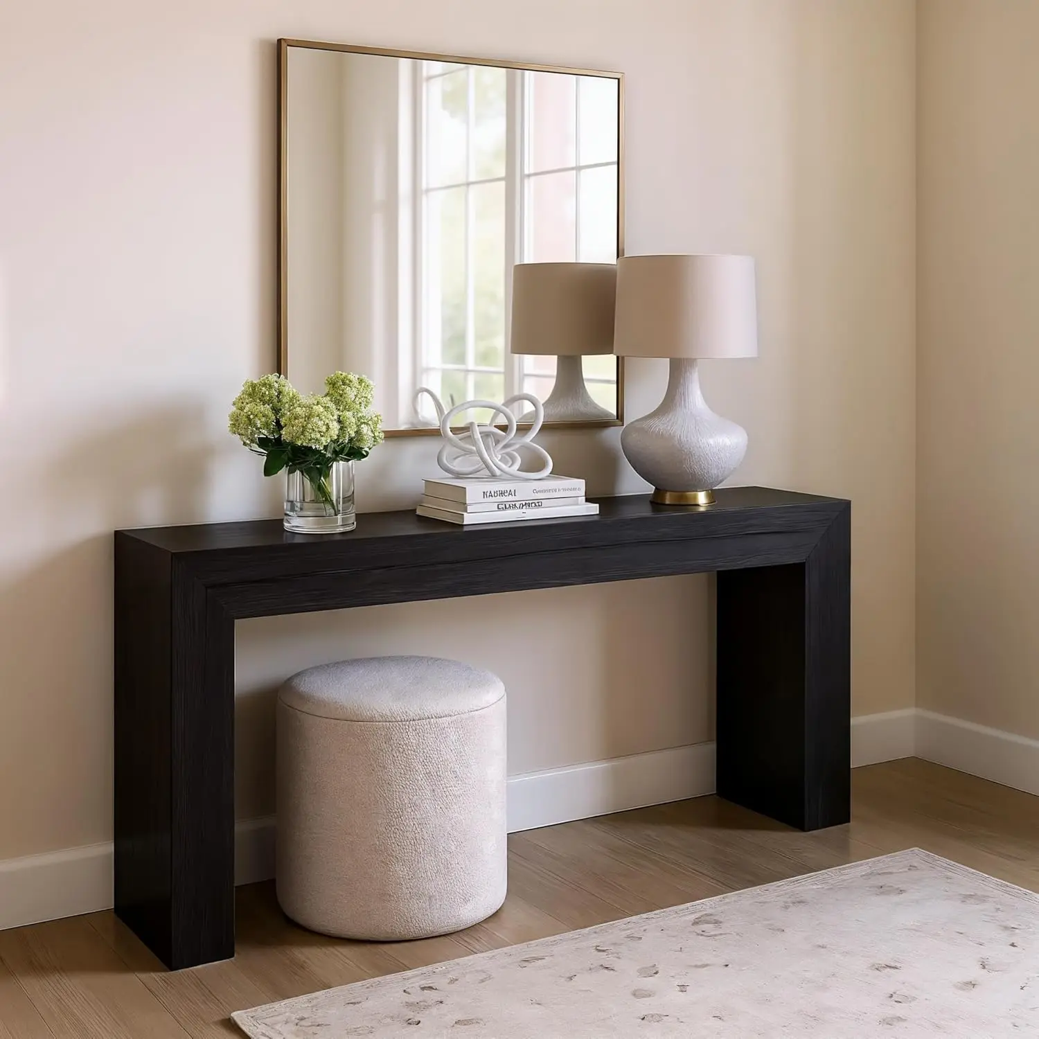 

Plank+Beam Grand Console Table, 66 Inch Modern Solid Wood Sofa Table, Narrow Entryway Table for Hallway, Behind The Couch, Livin