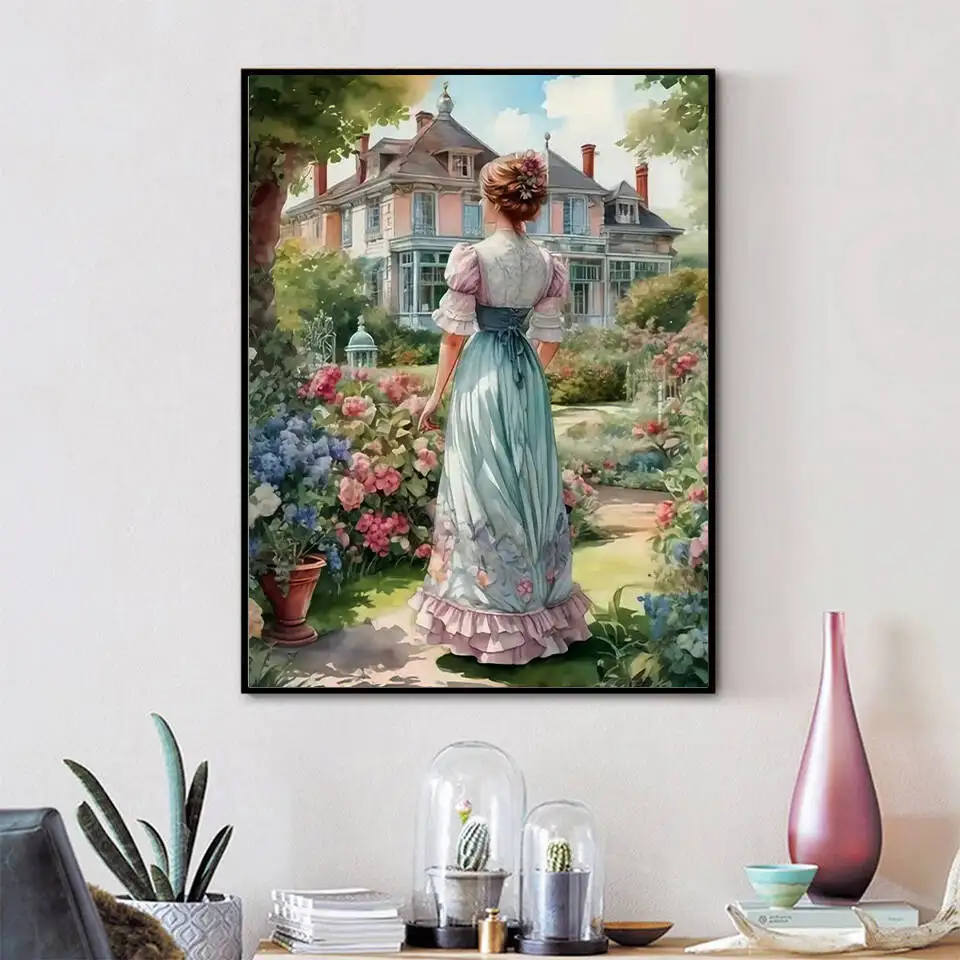 Evershine 5D Diamond Painting Woman Cross Stitch Diamond Mosaic Portrait Picture Embroidery Garden Rhinestones Wall Decor view 3