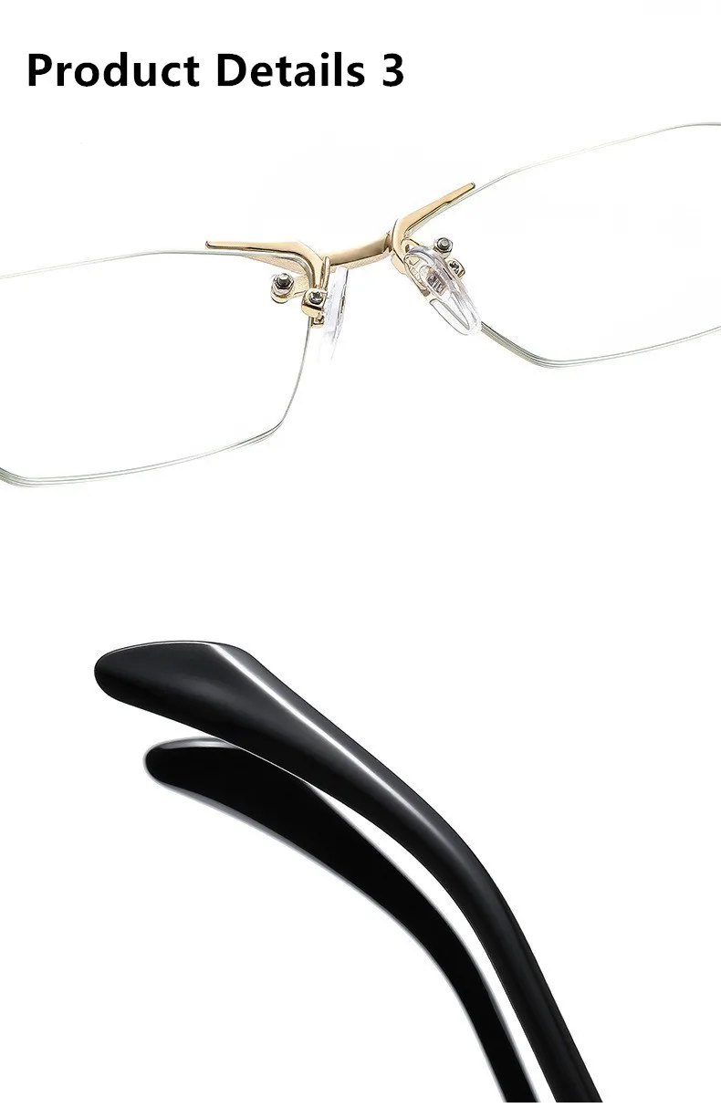 2025Neue Lesebrille für Männer und Frauen, randlos, Antiblulett, Brille, Unisex, photochrome Leser, modisch, Retro, vielseitig, Trendbrille – Detail 16