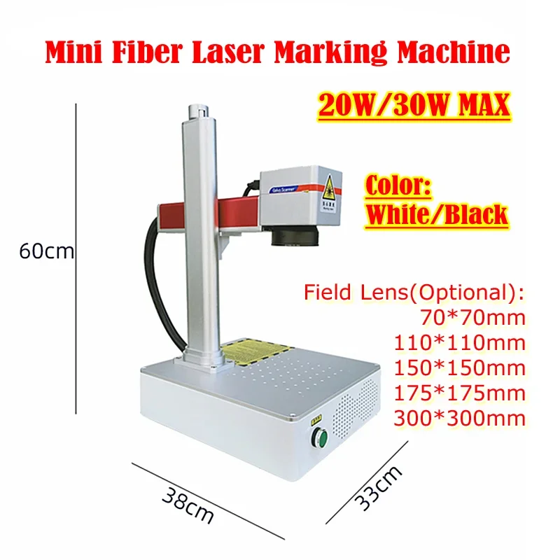 

30W MAX Raycus Desktop Mini Fiber Laser Nameplate Marking Machine 20W for PVC Plastic Stainless Steel with Rotary Axis