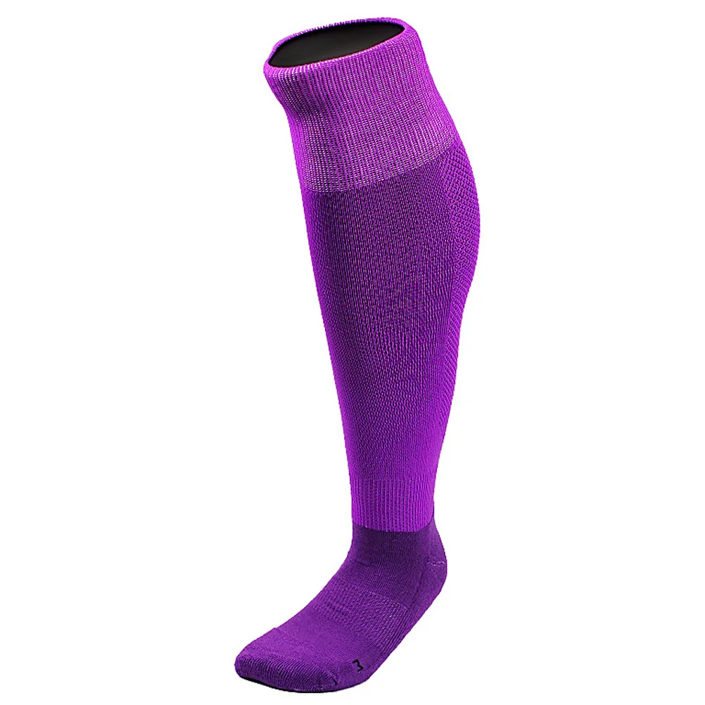 Men's Purple Sports Socks Elastic Breathable Anti-Slip for Football Soccer Athletic Solid Color Team Football Socks