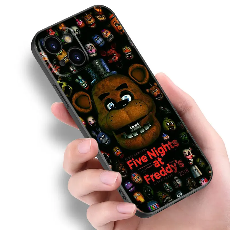 Five-Nights-At-Freddys Phone Case For Apple iPhone 12 13 Mini 11 14 15 Pro Max 7 8 Plus X XR XS SE 2020 2022 Black Silicone Case