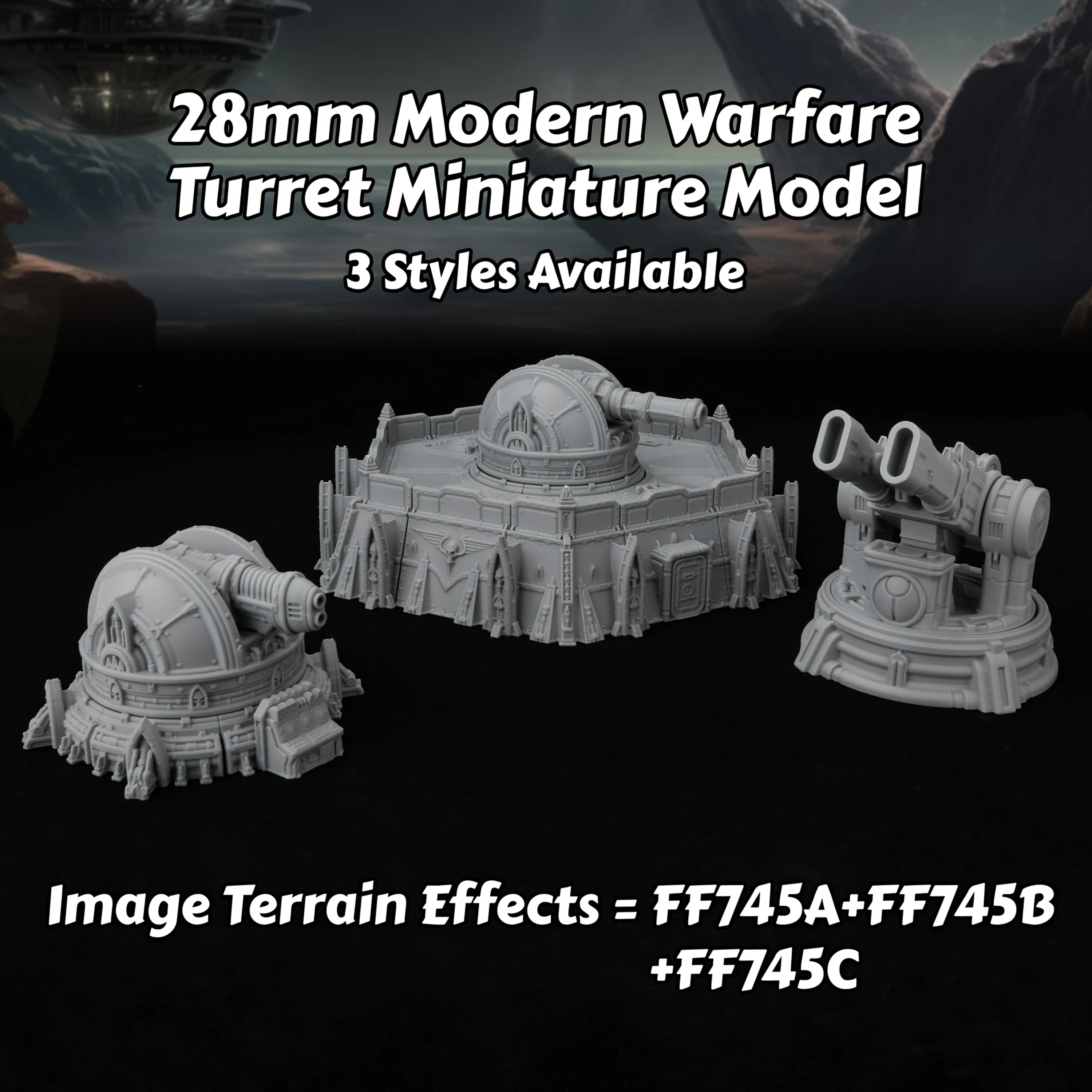 TTRPG Sci-Fi Defense Miniature Terrain Set for Tabletop Games & Strategic RPG Adventures, Immersive Accessories for TRPG Players