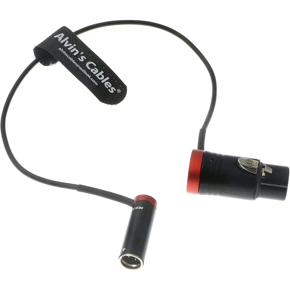 Low-Profile 3-Pin Mini-XLR Male to Full Size XLR Female Audio Cable for BMPCC 4K 6K Camera Alvin’s Cables Red 14inches|36cm