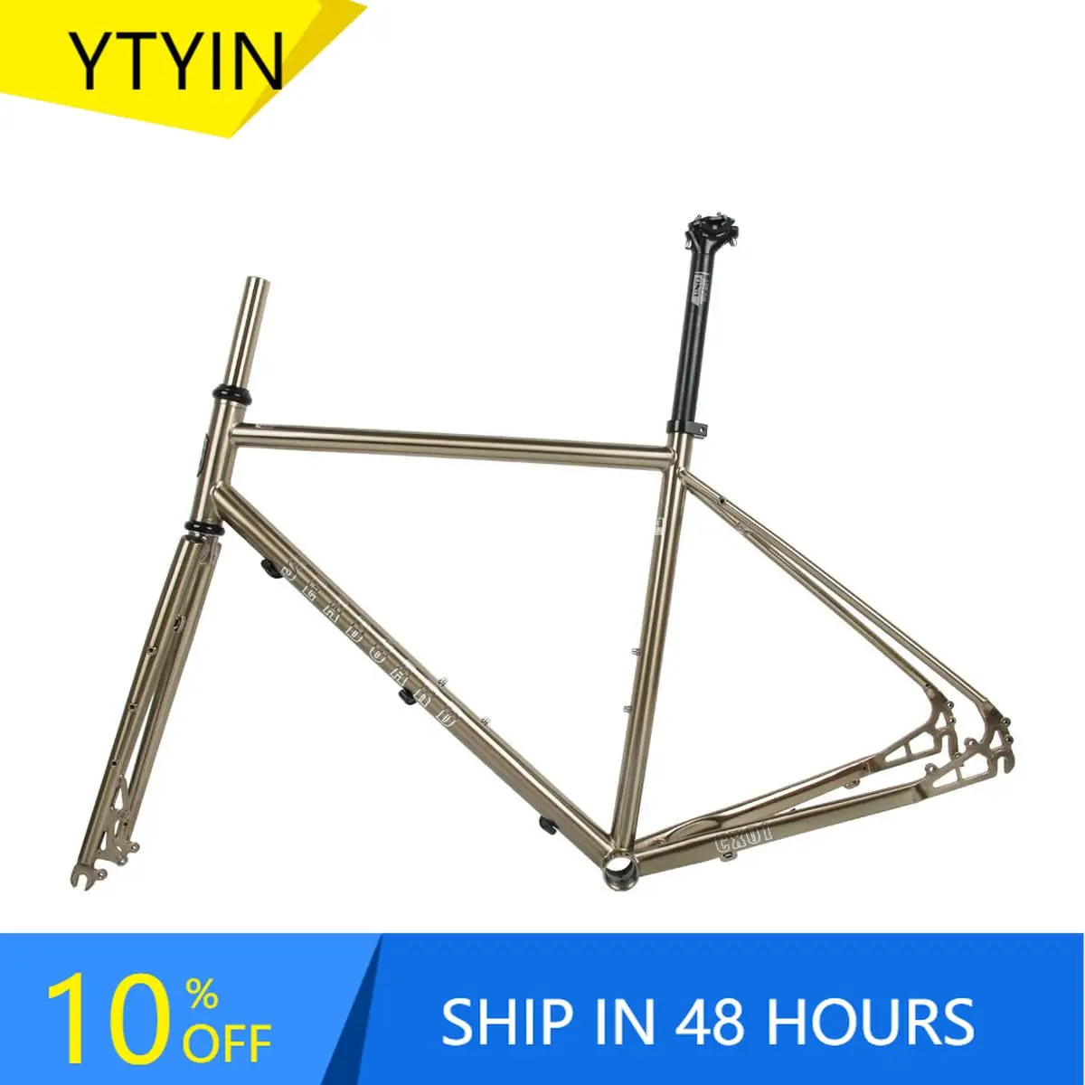 

YTYIN Bike Frame Road Bike Frameset 700C Disc Brake Frame 44cm 47cm 50cm 53cm 56cm Cr-mo Steel Bike Quick Release